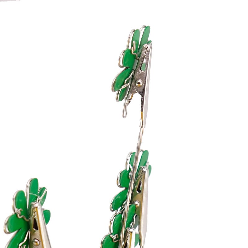 TFu 8-Branch Family Tree Picture Frame Holder, Card Photo Clips Holder Desk Stand for Memo Paper Note Photo Christmas Wedding Card Display (Green Clover) - Image 5